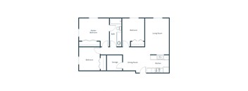 Grandview II Apartments in Grand Forks, ND | Three Bedroom Floor Plan 31A