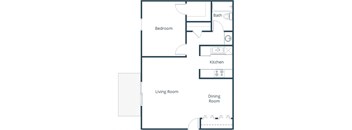 Roughrider Apartments in Grand Forks, ND | One Bedroom Floor Plan 11A