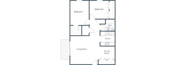 Roughrider Apartments in Grand Forks, ND | Two Bedroom Floor Plan 21A