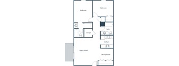 Roughrider Apartments in Grand Forks, ND | Two Bedroom Floor Plan 22A