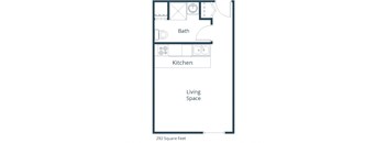Deer Park Apartments in Hutchinson, MN - Studio Floor Plan 01A