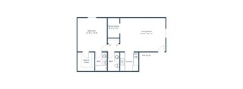 Twin Oaks Townhomes in Hutchinson, MN - One Bedroom Floor Plan 11A