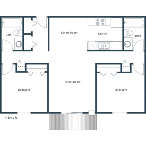 Dellwood Estates in Anoka, MN | Two Bedroom Floor Plan 22a
