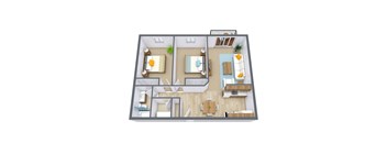 Eagle Run Apartments in West Fargo, ND | Two Bedroom Floor Plan 21A