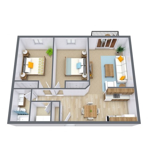 Eagle Run Apartments in West Fargo, ND | Two Bedroom Floor Plan 21A