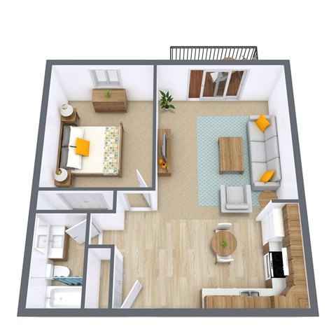 Eagle Run Apartments in West Fargo, ND | One Bedroom Floor Plan 11A