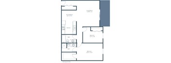 Evergreen Terrace Apartments | Two Bedroom Floor Plan 22A