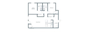 The Edge of Uptown Apartments | Two Bedroom Floor Plan 2175cb | Bungalow