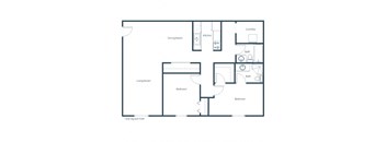 The Edge of Uptown Apartments | Two Bedroom Floor Plan 2175db | Bungalow