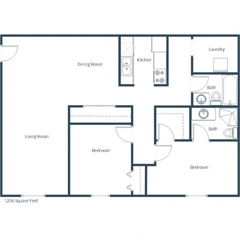 The Edge of Uptown Apartments | Two Bedroom Floor Plan 2175db | Bungalow