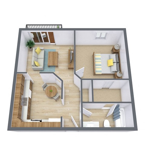 Fairview Apartments in Bismarck, ND | One Bedroom Floor Plan 11B