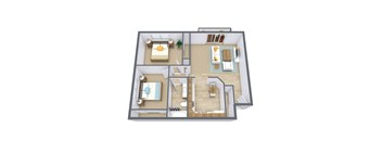 Fairview Apartments in Bismarck, ND | Two Bedroom Floor Plan 21C