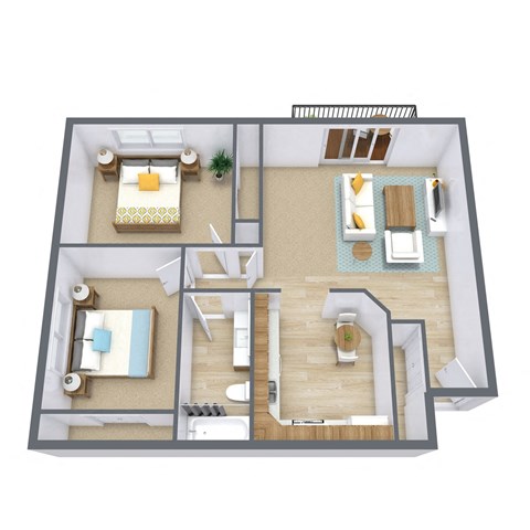 Fairview Apartments in Bismarck, ND | Two Bedroom Floor Plan 21C