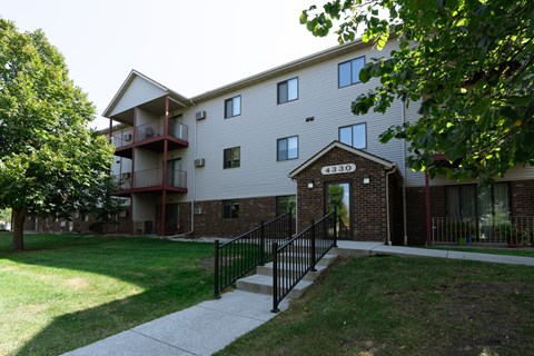 Fargo, ND Ashbury Apartments. Exterior of the front door