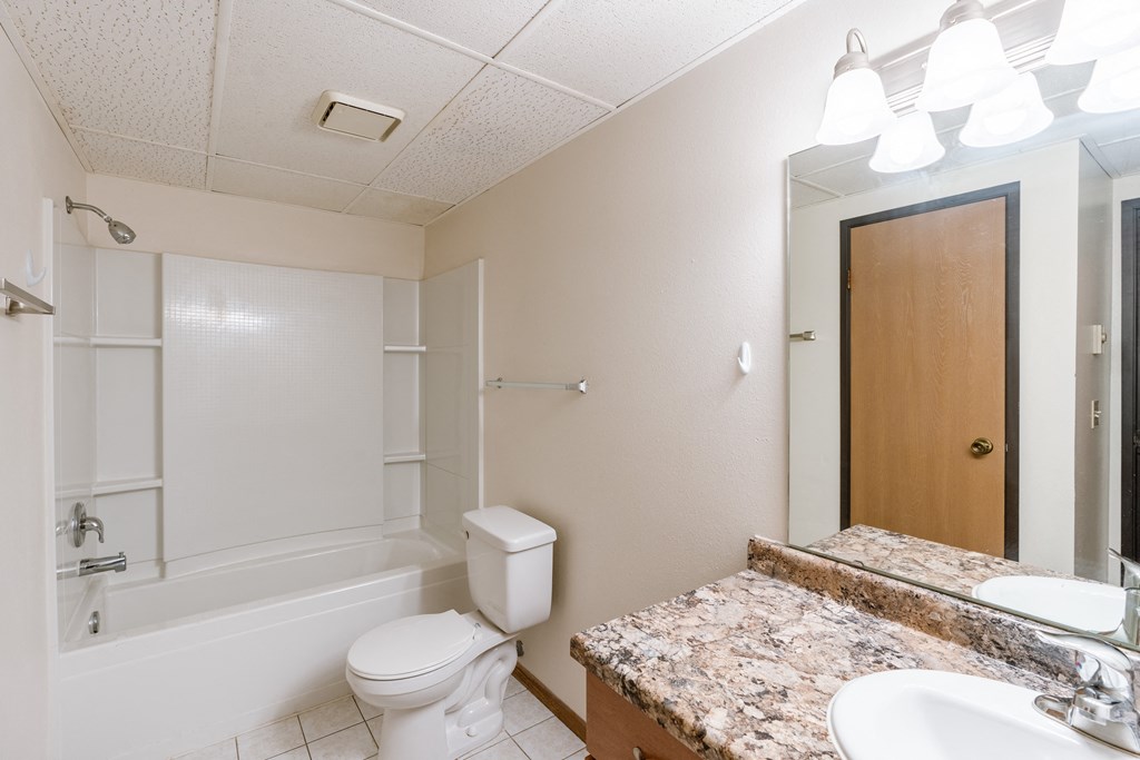 a bathroom with a sink and a toilet and a shower at France, Fargo, ND 58103   at France, Fargo, ND