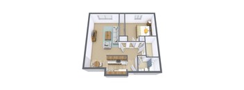 One Bedroom Floor Plan 11B at France, Fargo, ND