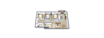 Three Bedroom Floor Plan 31A at France, North Dakota, 58103