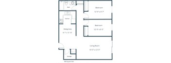 South Park Apartments in Moorhead, MN   Two Bedroom Floor Plan 21A