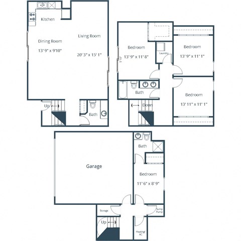 Townhomes at Mallard Creek | Four Bedroom Two and a Half Bath Plan B