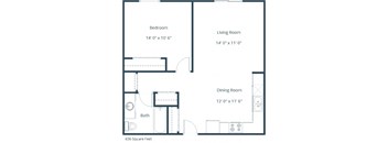 Woodstone Apartments in Moorhead, MN | One Bedroom Floor Plan 11A