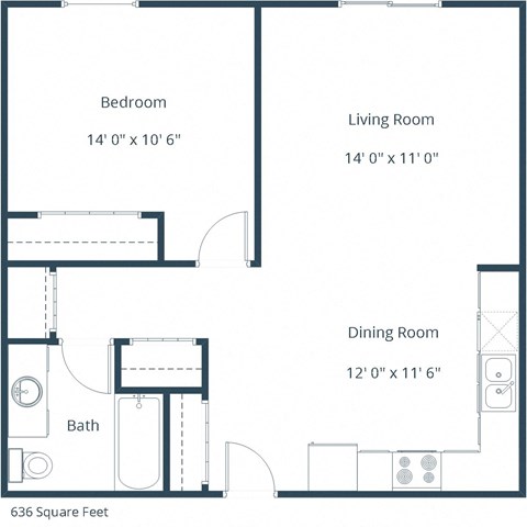 Woodstone Apartments | One Bedroom Floor Plan A