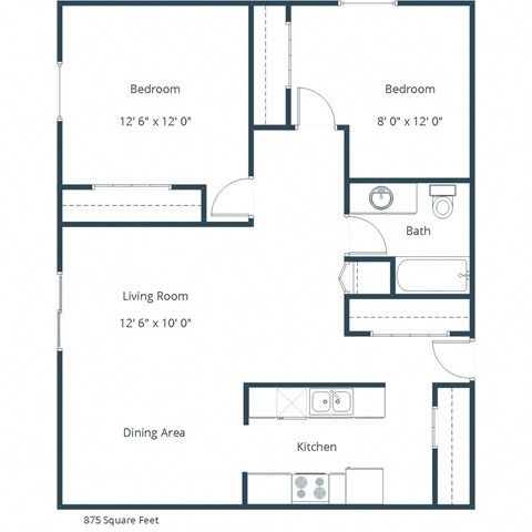 Woodstone Apartments | Two Bedroom Floor Plan A