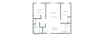 Woodstone Apartments in Moorhead, MN | Two Bedroom Floor Plan 21C