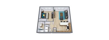 Georgetown on the River in Fridley, MN | One Bedroom Floor Plan 11H