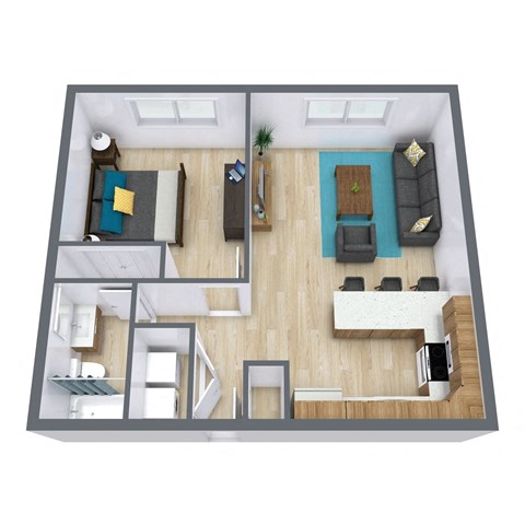 Georgetown on the River in Fridley, MN | One Bedroom Floor Plan 11H