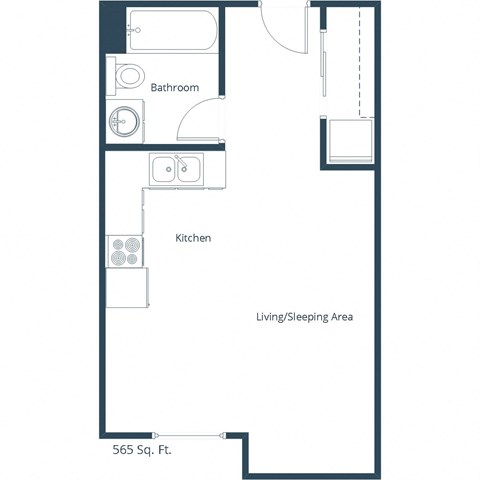 Glen Pond Apartments | Efficiency Floor Plan 01A