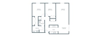 a floor plan of a bedroom apartment  at Glen Pond, Eagan