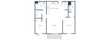Glen Pond Apartments | Two Bedroom Floor Plan 22C