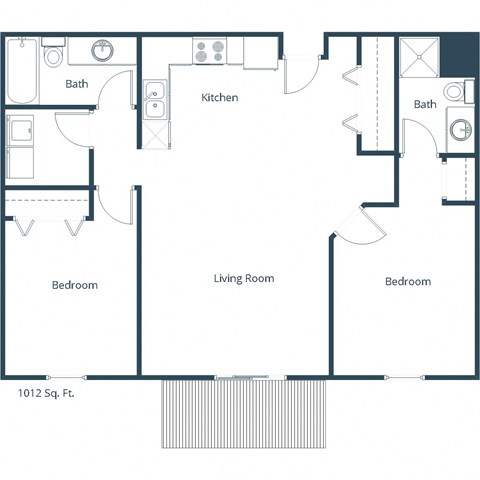 Glen Pond Apartments | Two Bedroom Floor Plan 22i