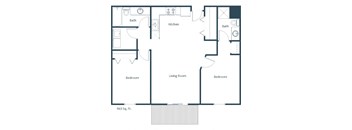 Glen Pond Apartments | Two Bedroom Floor Plan 22K
