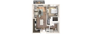 Glen Pond Addition Apartments | One Bedroom | Plan DAU1CXHA