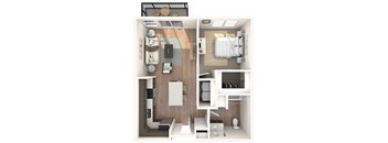 Glen Pond Addition Apartments | One Bedroom | Plan DAU1CXXB