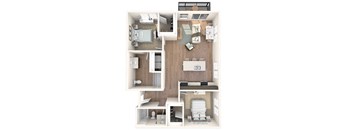 Glen Pond Addition Apartments | Two Bedroom | Plan DAU2FXHA