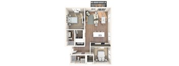 Glen Pond Addition Apartments | Two Bedroom | Plan DAU2FXXB