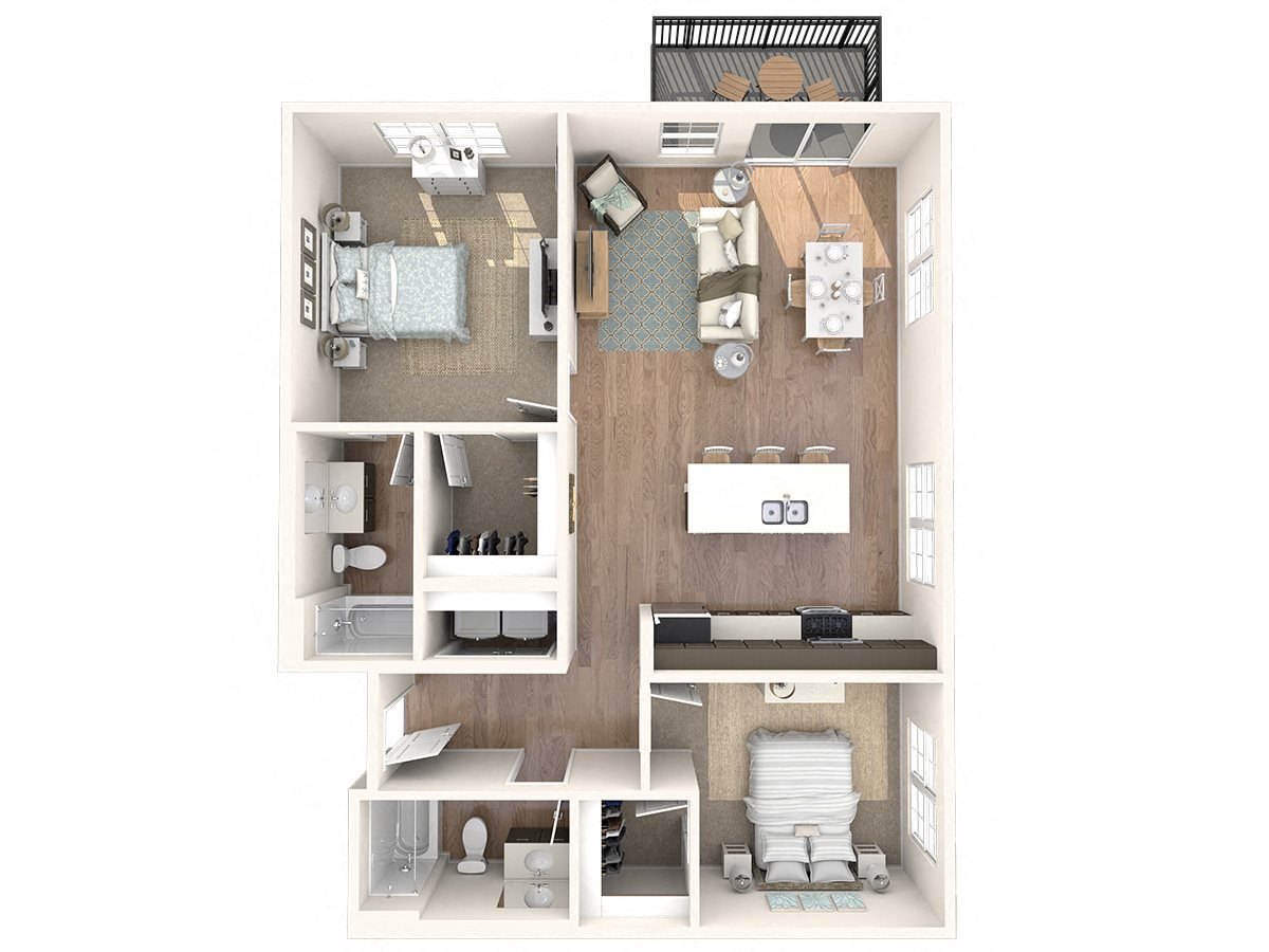 Glen Pond Additions Apartments | Two Bedroom Floor Plan B Glen Pond Additions Apartments | Two Bedroom Floor Plan B
