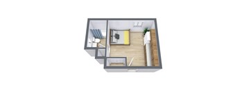 Hartford Apartments in Fargo, ND | Studio Floor Plan 01B