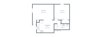 Highland Meadows Apartments in Bismarck, ND | One Bedroom Floor Plan 11A