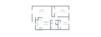 Highland Meadows Apartments in Bismarck, ND | Two Bedroom Floor Plan 21A