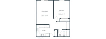 Galleria 3 Apartments in Fargo, ND | One Bedroom Floor Plan 11A