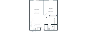 Galleria 3 Apartments in Fargo, ND | One Bedroom Floor Plan 11B