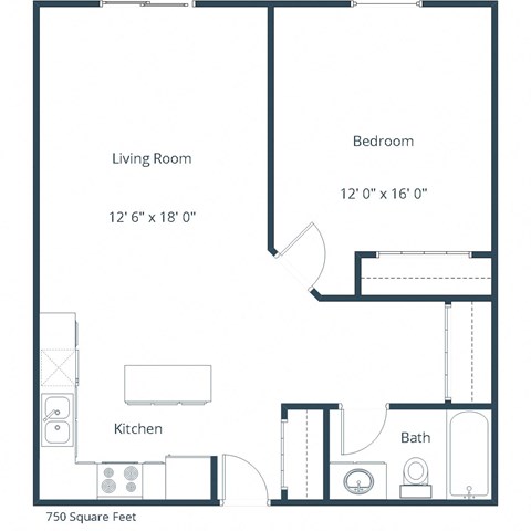 Galleria 3 Apartments in Fargo, ND | One Bedroom Floor Plan 11B