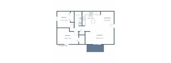 Hunters Run I Apartments in Fargo, ND | Two Bedroom Floor Plan 21A