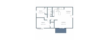 Hunters Run II Apartments in Fargo, ND | Two Bedroom Floor Plan 21A