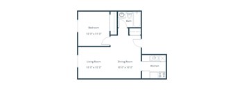 Parkwood East and West Apartments in Fargo, ND | One Bedroom Floor Plan 11A