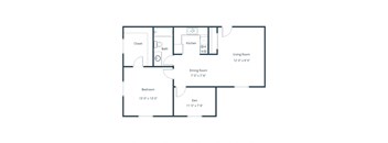 Parkwood East and West Apartments in Fargo, ND | One Bedroom Floor Plan 11C