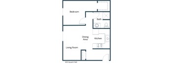 Parkwood East and West Apartments in Fargo, ND | One Bedroom Floor Plan 11B